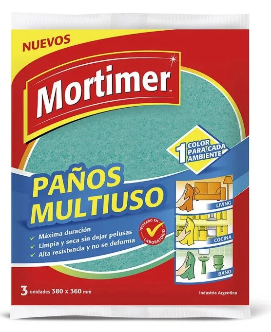 MORTIMER PAÑO MULTIUSO ABSORVENTE COLORES X 3 U. (20)