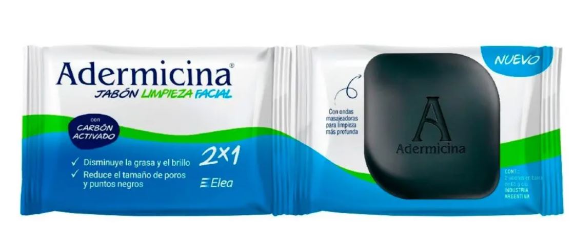 ADERMICINA JAB.FACIAL CARBON ACTIVADO 2 X 65 G.