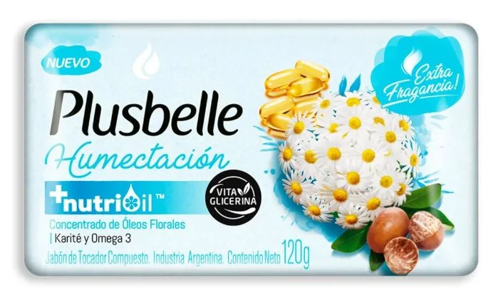 PLUSBELLE JAB.HUMECTACION X 125 G. (81) -BLANCO/CELESTE-